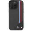 BMW case iPhone 16 6,1" BMHMP16S23PUTRK Hardcase M Meshed Tricolor Stripes MagSafe tok, fekete