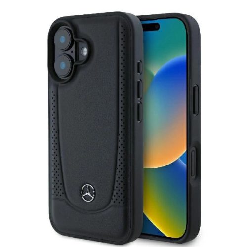 Mercedes case iPhone 16 6,1" MEHCP16SARMBK Hardcase Leather Urban tok, fekete