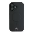 Mercedes case iPhone 16 Plus 6,7" MEHMP16M23RCMK Hardcase Smooth Leather MagSafe tok, fekete