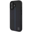 Mercedes case iPhone 16 6,1" MEHMP16S23RURBK Hardcase MB Blue Line Leather MagSafe tok, fekete