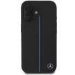 Mercedes case iPhone 16 6,1" MEHMP16S23RURBK Hardcase MB Blue Line Leather MagSafe tok, fekete