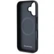 Mercedes case iPhone 16 6,1" MEHMP16S23RURBK Hardcase MB Blue Line Leather MagSafe tok, fekete