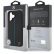 Mercedes case iPhone 16 6,1" MEHMP16S23RURBK Hardcase MB Blue Line Leather MagSafe tok, fekete