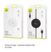 USAMS US-CC096 2in1 Wireless Qi Charger, iPhone, iWatch, AirPods vezeték nélküli töltő, lightning kábellel, fekete