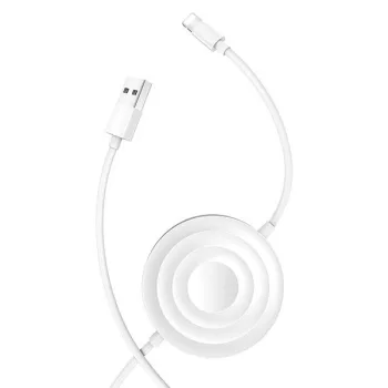   USAMS US-CC096 2in1 Wireless Qi Charger, iPhone, iWatch, AirPods vezeték nélküli töltő, lightning kábellel, fehér