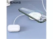 USAMS US-CC096 2in1 Wireless Qi Charger, iPhone, iWatch, AirPods vezeték nélküli töltő, lightning kábellel, fehér