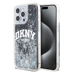   DKNY iPhone 14 Pro Liquid Glitter Arch Logo DKHCP14LLBNAEK hátlap, tok, fekete