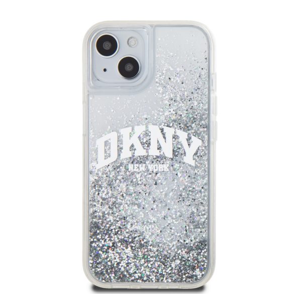 DKNY iPhone 14 Liquid Glitter Arch Logo DKHCP14SLBNAET hátlap, tok, átlátszó