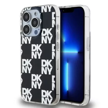   DKNY iPhone 15 Pro DKHCP15LHDLCEK PC TPU Checkered Pattern, fekete