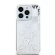 DKNY case for IPHONE 15 Pro hátlap, tok DKHCP15LLCPEPT Liquid Glitters W/Checkered Pattern, fehér