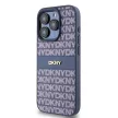 DKNY DKHCP15LPRTHSLB iPhone 15 Pro 6.1" hátlap, tok Leather Mono Stripe & Metal Logo, kék