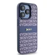DKNY DKHCP15LPRTHSLB iPhone 15 Pro 6.1" hátlap, tok Leather Mono Stripe & Metal Logo, kék