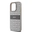 DKNY DKHCP15LPRTHSLE iPhone 15 Pro 6.1" hátlap, tok Leather Mono Stripe & Metal Logo, bézs