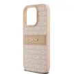 DKNY DKHCP15LPRTHSLP iPhone 15 Pro 6.1" hátlap, tok Leather Mono Stripe & Metal Logo, rózsaszín