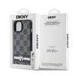 DKNY DKHCP15MPCPTSSK iPhone 15 Plus/14 Plus 6.7" hátlap, tok Leather Checkered Mono Pattern & Printed Stripes, fekete