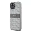 DKNY DKHCP15MPRTHSLE iPhone 15 Plus/14 Plus 6.7" hátlap, tok Leather Mono Stripe & Metal Logo, bézs