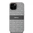 DKNY DKHCP15MPRTHSLE iPhone 15 Plus/14 Plus 6.7" hátlap, tok Leather Mono Stripe & Metal Logo, bézs