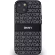 DKNY DKHCP15MPRTHSLK iPhone 15 Plus/14 Plus 6.7" hátlap, tok Leather Mono Stripe & Metal Logo, fekete