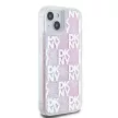 DKNY iPhone 15 DKHCP15SLCPEPP hátlap, tok Liquid Glitters W/Checkered Pattern, rózsaszín