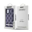 DKNY iPhone 15 PU Leather Checkered Pattern and Stripe DKHCP15SPCPTSSB hátlap, tok, sötétkék