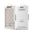 DKNY iPhone 15 PU Leather Checkered Pattern and Stripe DKHCP15SPCPTSSP hátlap, tok, rózsaszín