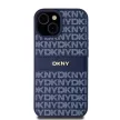 DKNY DKHCP15SPRTHSLB iPhone 15/14/13 6.1" hátlap, tok Leather Mono Stripe & Metal Logo, kék