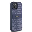 DKNY DKHCP15SPRTHSLB iPhone 15/14/13 6.1" hátlap, tok Leather Mono Stripe & Metal Logo, kék