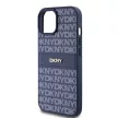 DKNY DKHCP15SPRTHSLB iPhone 15/14/13 6.1" hátlap, tok Leather Mono Stripe & Metal Logo, kék