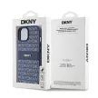 DKNY DKHCP15SPRTHSLB iPhone 15/14/13 6.1" hátlap, tok Leather Mono Stripe & Metal Logo, kék