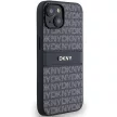 DKNY DKHCP15SPRTHSLK iPhone 15/14/13 6.1" hátlap, tok Leather Mono Stripe & Metal Logo, fekete