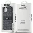 DKNY DKHCP15SPRTHSLK iPhone 15/14/13 6.1" hátlap, tok Leather Mono Stripe & Metal Logo, fekete