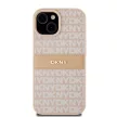 DKNY DKHCP15SPRTHSLP iPhone 15/14/13 6.1" hátlap, tok Leather Mono Stripe & Metal Logo, rózsaszín