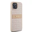 DKNY DKHCP15SPRTHSLP iPhone 15/14/13 6.1" hátlap, tok Leather Mono Stripe & Metal Logo, rózsaszín