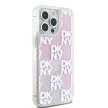 DKNY iPhone 15 Pro Max DKHCP15XLCPEPP hátlap, tok Liquid Glitters W/Checkered Pattern, rózsaszín