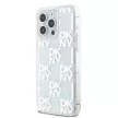 DKNY iPhone 15 Pro Max DKHCP15XLCPEPT Liquid Glitters W/Checkered Pattern hátlap, tok, fehér