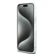 DKNY iPhone 15 Pro Max DKHCP15XLCPEPT Liquid Glitters W/Checkered Pattern hátlap, tok, fehér