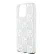 DKNY iPhone 15 Pro Max DKHCP15XLCPEPT Liquid Glitters W/Checkered Pattern hátlap, tok, fehér