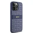 DKNY DKHCP15XPRTHSLB iPhone 15 Pro Max 6.7" hátlap, tok Leather Mono Stripe & Metal Logo, kék
