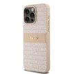 DKNY DKHCP15XPRTHSLP iPhone 15 Pro Max 6.7" hátlap, tok Leather Mono Stripe & Metal Logo, rózsaszín