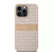 DKNY DKHCP15XPRTHSLP iPhone 15 Pro Max 6.7" hátlap, tok Leather Mono Stripe & Metal Logo, rózsaszín