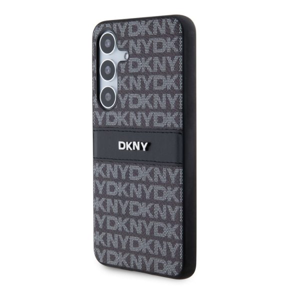 DKNY Samsung Galaxy S24 PC/TPU Repeat Pattern Tonal Stripe DKHCS24SPRTHSLK hátlap, tok, fekete