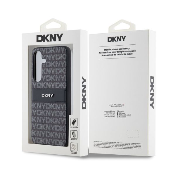 DKNY Samsung Galaxy S24 PC/TPU Repeat Pattern Tonal Stripe DKHCS24SPRTHSLK hátlap, tok, fekete