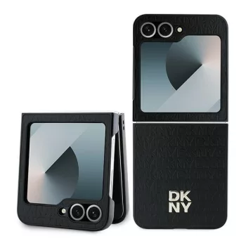   DKNY Repeat Pattern Stack Logo Samsung Galaxy Z Flip 6 hátlap, tok, fekete