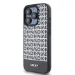 DKNY iPhone 12/12 Pro PU Leather Repeat Pattern Bottom Stripe MagSafe DKHMP12MPSOSPK, hátlap, tok, fekete