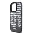 DKNY iPhone 12/12 Pro PU Leather Repeat Pattern Bottom Stripe MagSafe DKHMP12MPSOSPK, hátlap, tok, fekete