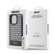 DKNY iPhone 12/12 Pro PU Leather Repeat Pattern Bottom Stripe MagSafe DKHMP12MPSOSPK, hátlap, tok, fekete