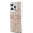 DKNY case for IPHONE 14 Pro Max Magsafe hátlap, tok DKHMP14XHRHSEP Repeat Texture Pattern W/ Stripe, rózsaszín