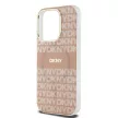 DKNY case for IPHONE 14 Pro Max Magsafe hátlap, tok DKHMP14XHRHSEP Repeat Texture Pattern W/ Stripe, rózsaszín