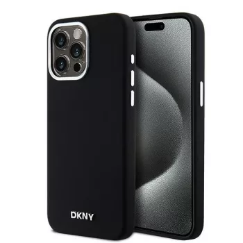   DKNY Liquid Silicone Small Metal Logo MagSafe iPhone 14 Pro Max 6.7", hátlap, tok, fekete