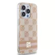 DKNY DKHMP15LHCPTSP iPhone 15 Pro 6.1" hátlap, tok IML Checkered Mono Pattern & Printed Stripes MagSafe, rózsaszín